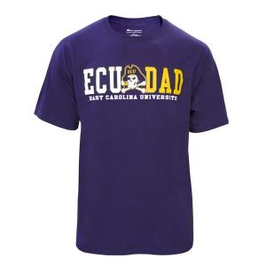 Image of Purple ECU Jolly Roger Dad Tee